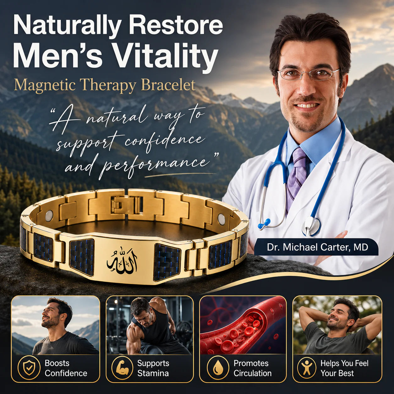 ✨Magnetic therapy bracelet/Natural restoration of male vitality