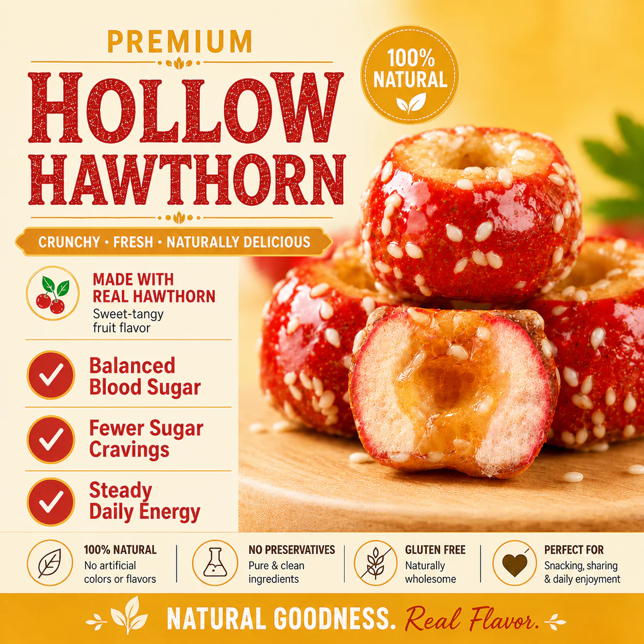 💯 Say goodbye to sugar spikes! 🌿 Support healthy glucose metabolism with premium Hollow Hawthorn