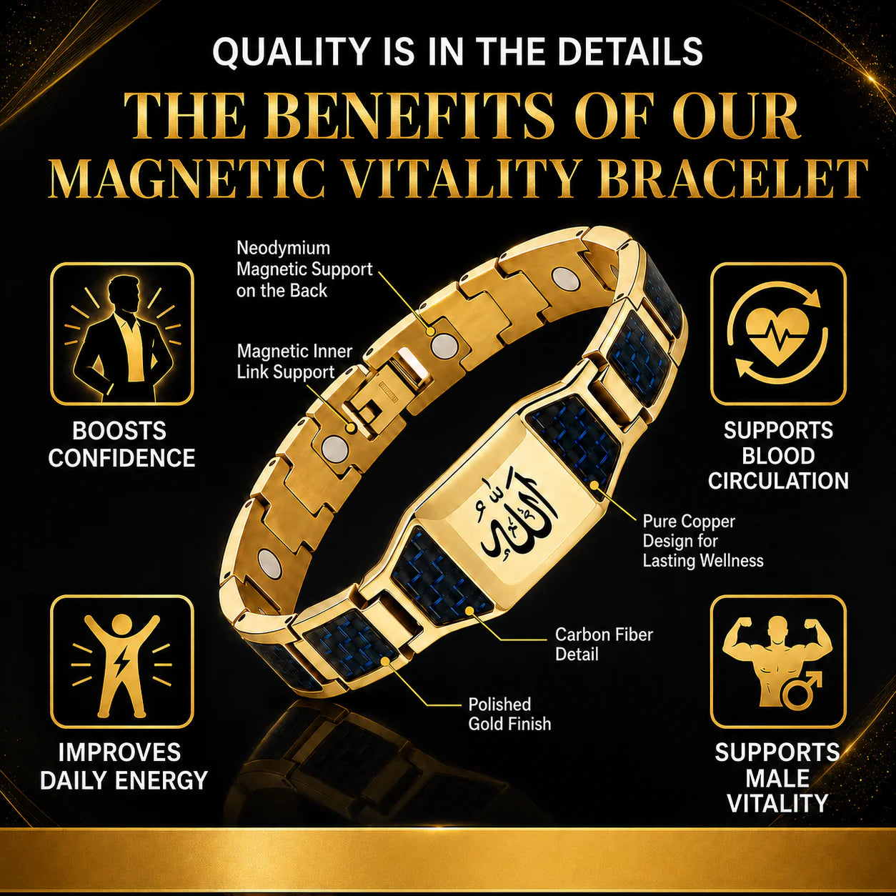 ✨Magnetic therapy bracelet/Natural restoration of male vitality