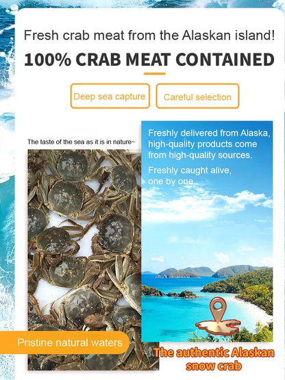 Crab snack sourcing and crab meat detail