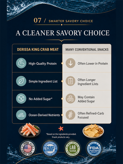 🦀 Derissa Wild Alaskan King Crab Meat – High Protein, Sweet & Naturally Tender 💪❄️