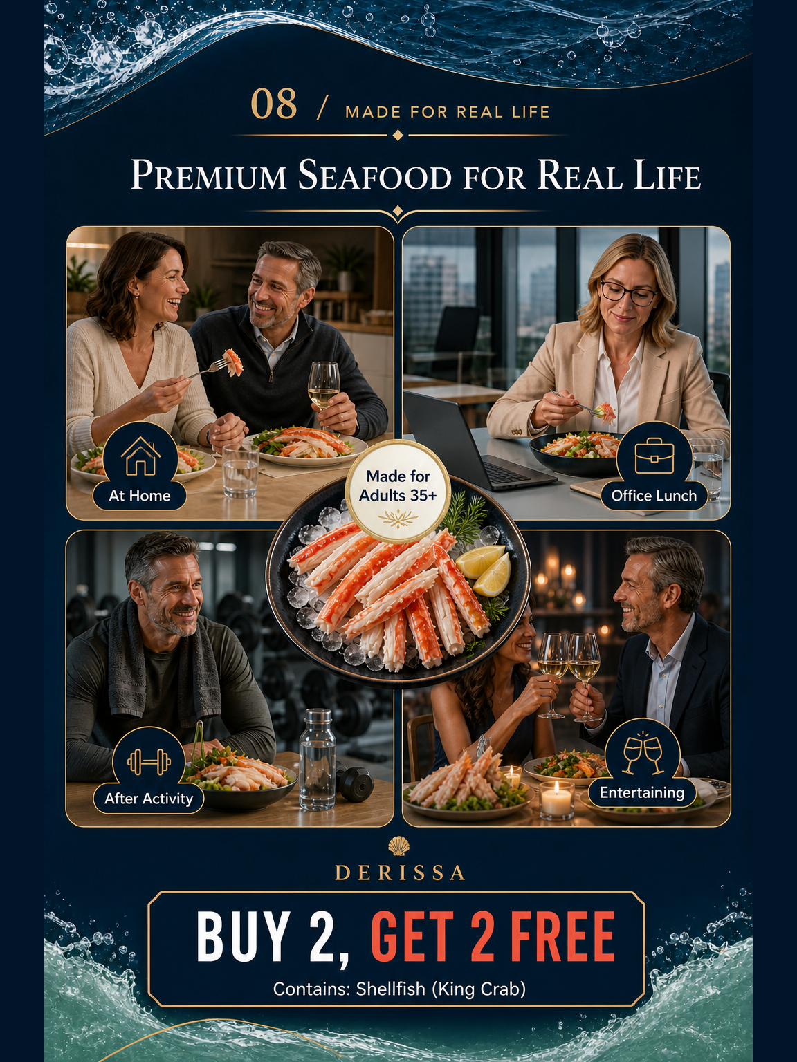 🦀 Derissa Wild Alaskan King Crab Meat – High Protein, Sweet & Naturally Tender 💪❄️