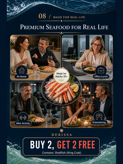 🦀 Derissa Wild Alaskan King Crab Meat – High Protein, Sweet & Naturally Tender 💪❄️