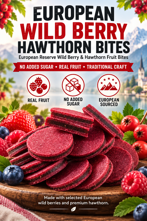 💙 European Wild Berry & Hawthorn Fruit Bites – ❤️ Supports Heart Health, 🌿 Healthy Digestion, ✨ Antioxidant Defense & ⚡ Daily Vitality
