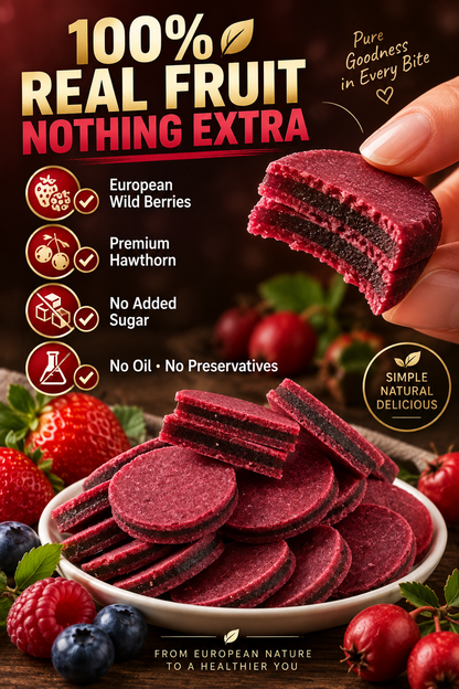 💙 European Wild Berry & Hawthorn Fruit Bites – ❤️ Supports Heart Health, 🌿 Healthy Digestion, ✨ Antioxidant Defense & ⚡ Daily Vitality