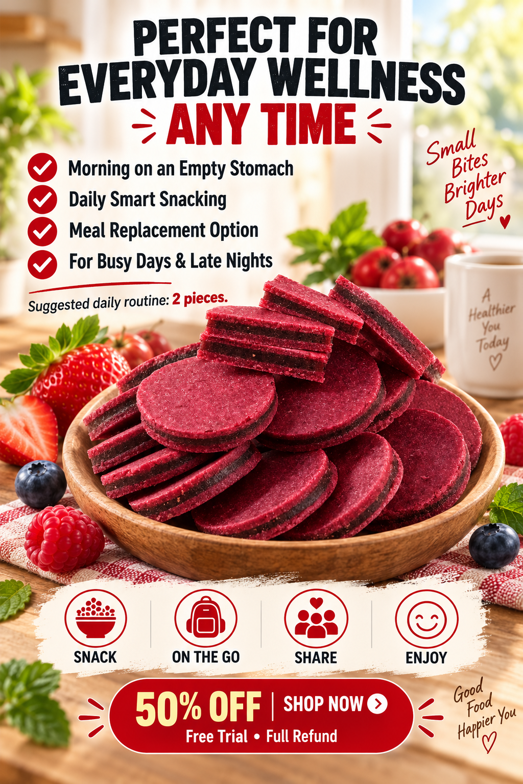 💙 European Wild Berry & Hawthorn Fruit Bites – ❤️ Supports Heart Health, 🌿 Healthy Digestion, ✨ Antioxidant Defense & ⚡ Daily Vitality