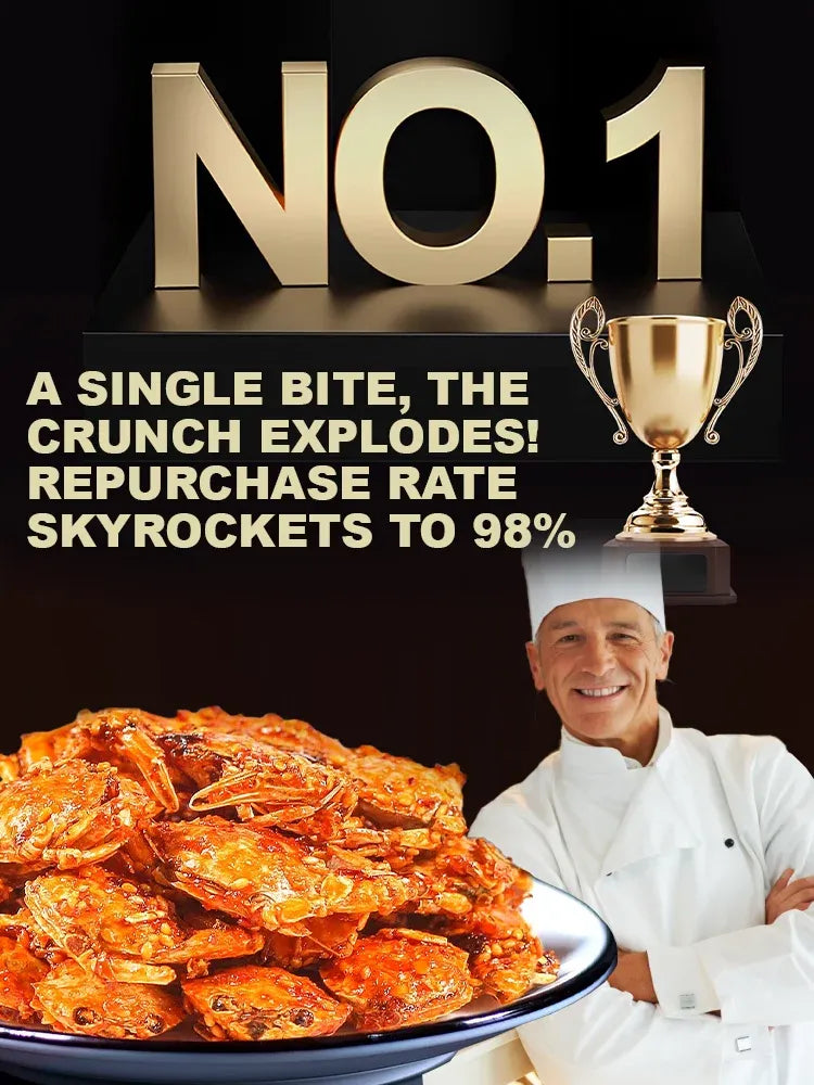 Crispy crab snack product presentation