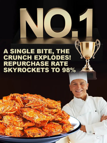 Crispy crab snack product presentation