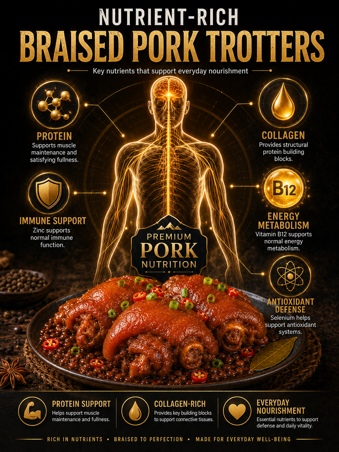 💪Control Cravings Without Giving Up Real Food ✨Premium Berkshire Caramelized Braised Pork Trotters 🐷