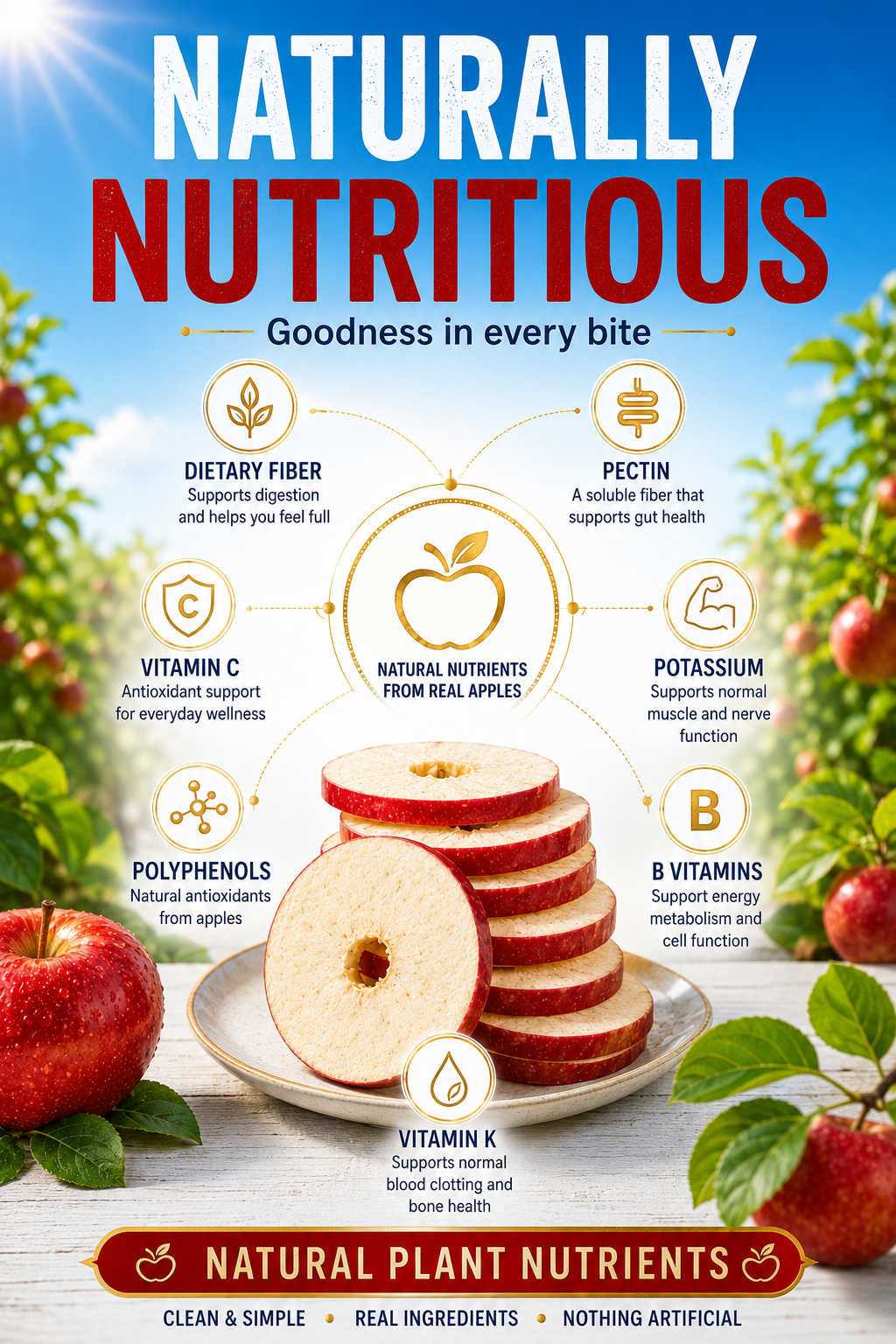 🍎 Australian Freeze-Dried Apple Slices - 🏆💎 Ready to Eat Crispy High-Fiber Fruit Snack