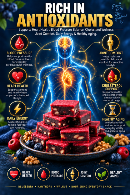 💙 Heartberry Blueberry Walnut Bites – Supports Heart & Brain Health, Antioxidant Defense, Daily Energy & Healthy Aging