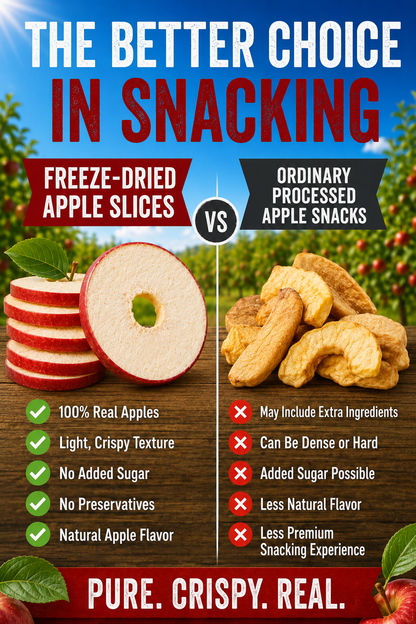 🍎 Australian Freeze-Dried Apple Slices - 🏆💎 Ready to Eat Crispy High-Fiber Fruit Snack