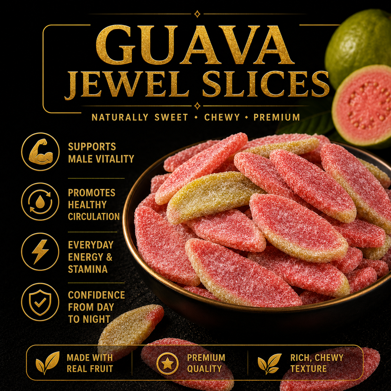 💎 Guava Jewel Slices | ⚡ Male Vitality, Stamina & Nighttime Confidence