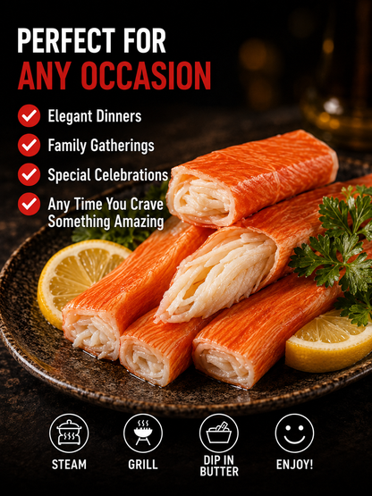 🦀 Alaskan Red King Crab Legs  - 🏆💎 Ready to Eat High-Protein Seafood Snack