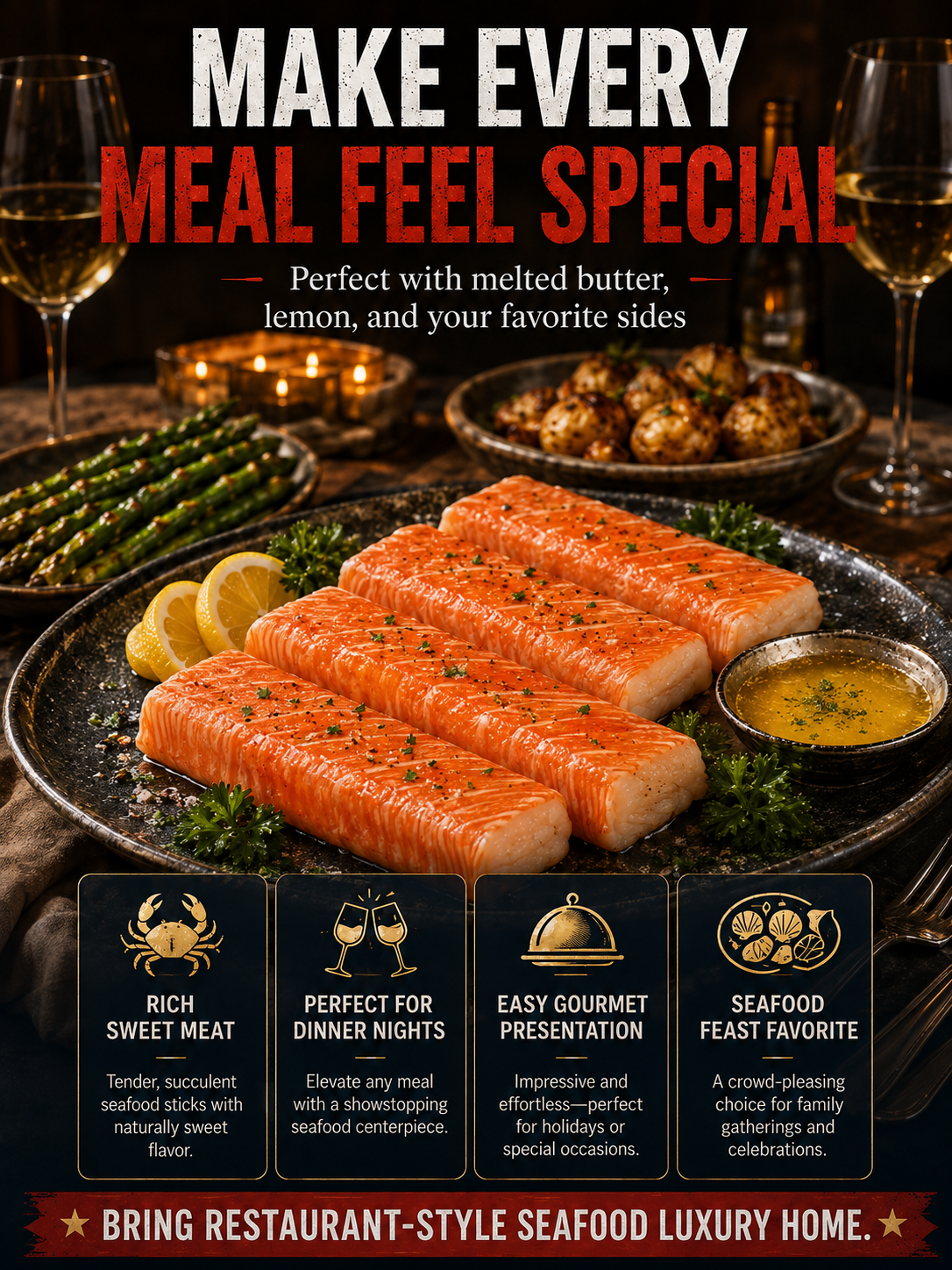 🦀 Alaskan Red King Crab Legs  - 🏆💎 Ready to Eat High-Protein Seafood Snack