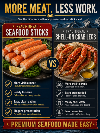 🦀 Alaskan Red King Crab Legs  - 🏆💎 Ready to Eat High-Protein Seafood Snack