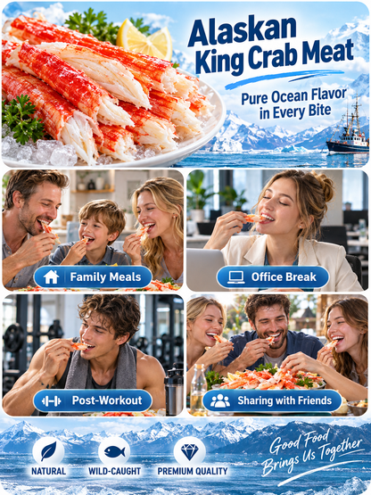 🦀 Premium Alaskan King Crab Leg Meat – 🌊 Wild-Caught, 💪 High Protein & ✨ Naturally Sweet