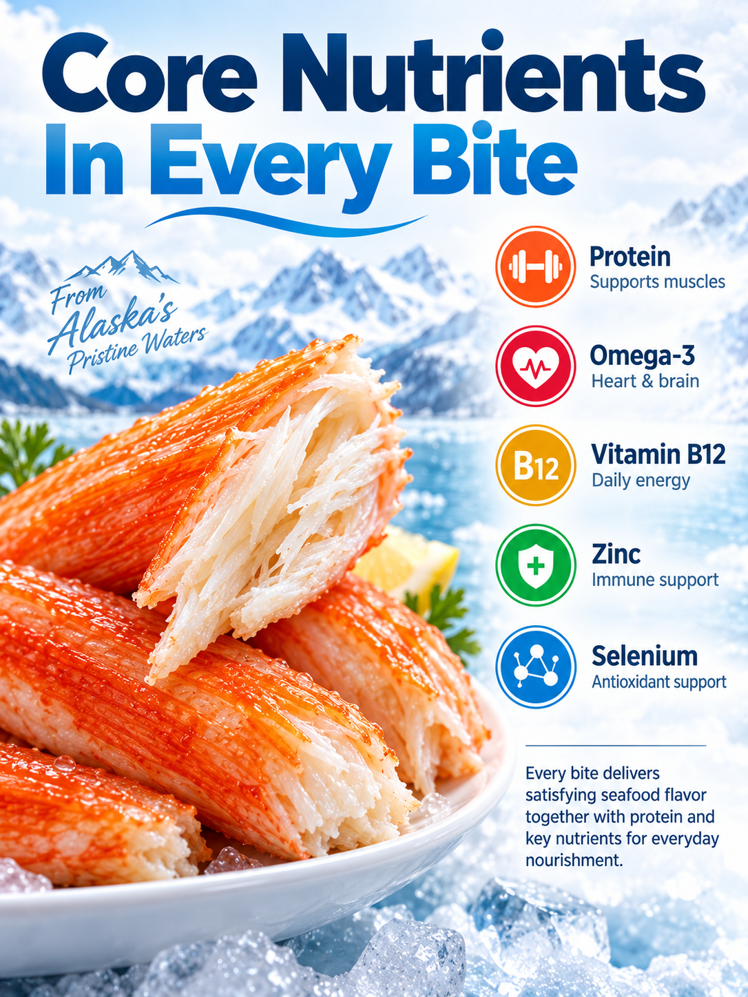 🦀 Premium Alaskan King Crab Leg Meat – 🌊 Wild-Caught, 💪 High Protein & ✨ Naturally Sweet