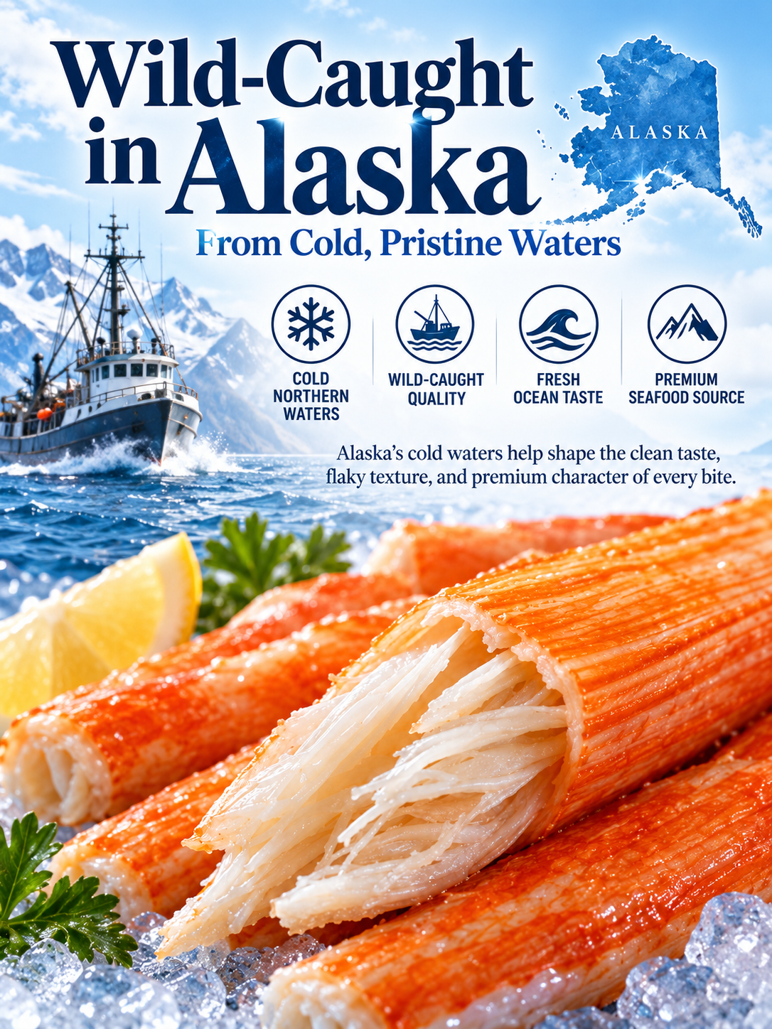 🦀 Premium Alaskan King Crab Leg Meat – 🌊 Wild-Caught, 💪 High Protein & ✨ Naturally Sweet