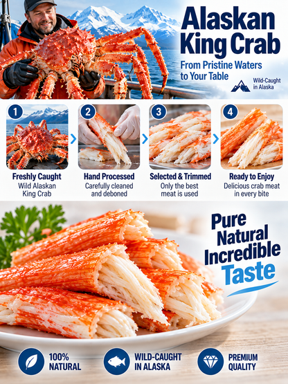 🦀 Premium Alaskan King Crab Leg Meat – 🌊 Wild-Caught, 💪 High Protein & ✨ Naturally Sweet
