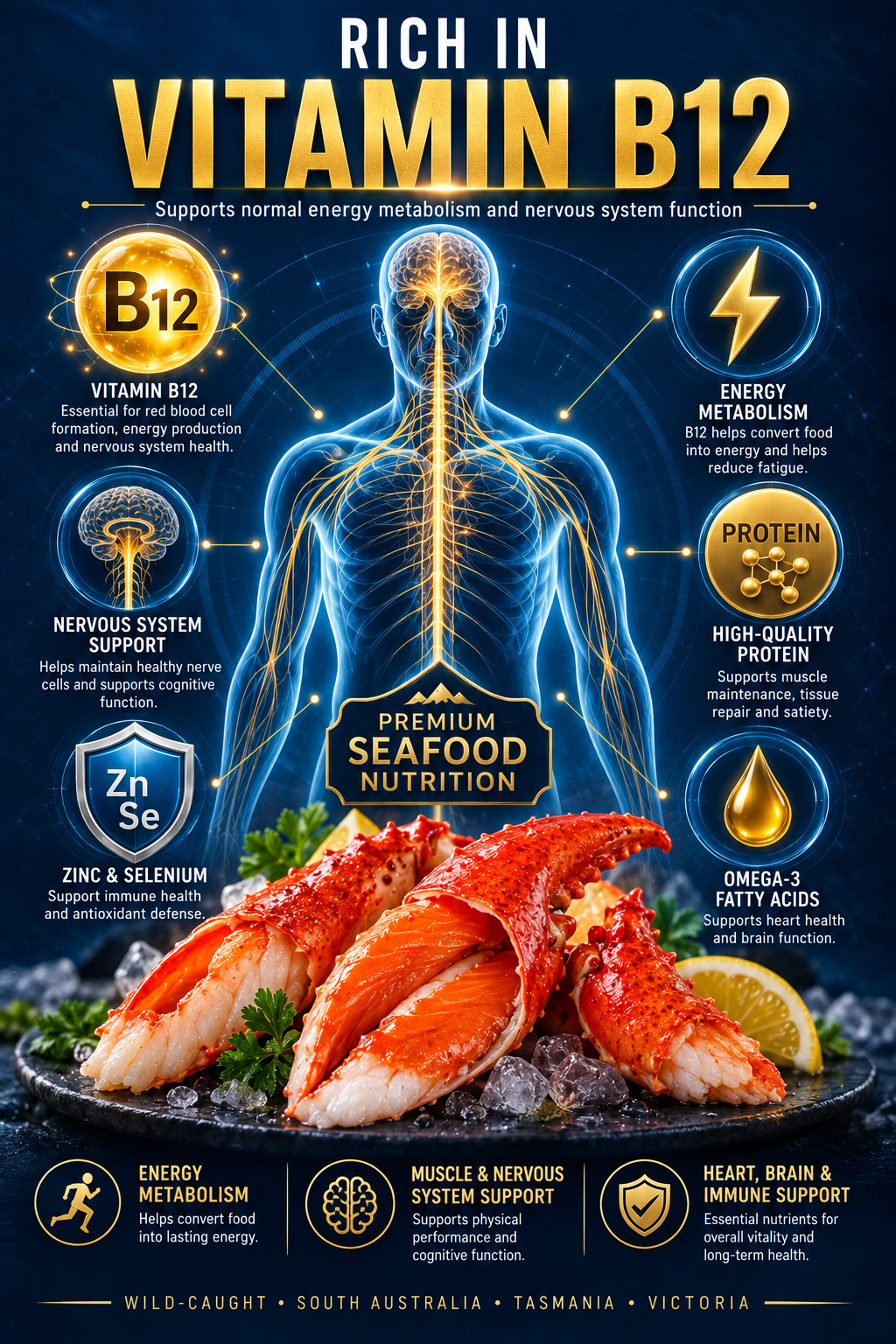 🇦🇺 Australian Southern Rock Lobster Bites  💪 High-Protein Muscle Fuel • ❤️ Deep-Sea Omega-3 for Heart, Brain & Joints • 🛡️ Zinc-Packed Immunity & Skin Repair • ✨ Vitamin E Antioxidant Glow