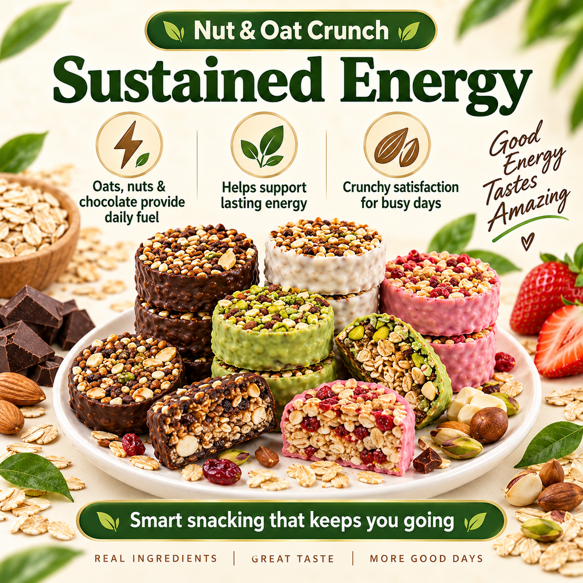 🥜 Nut & Oat Crunch – ❤️ Supports Heart Health, 🌿 Healthy Digestion, ⚡ Sustained Energy & 💪 Lasting Fullness