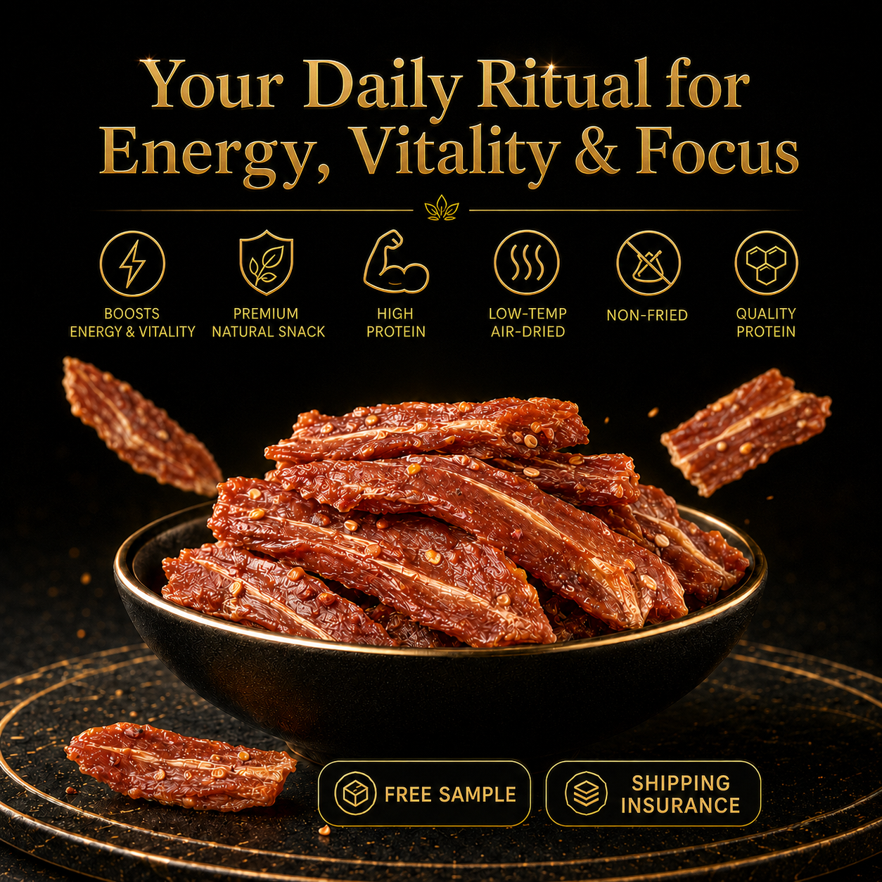 🔥All-Natural Smoked Chicken Breast Jerky — High-Protein, Low-Fat Snack for Muscle Support, Everyday Energy & Healthy