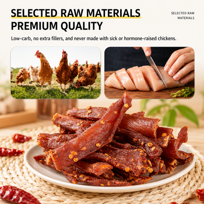 🔥All-Natural Smoked Chicken Breast Jerky — High-Protein, Low-Fat Snack for Muscle Support, Everyday Energy & Healthy