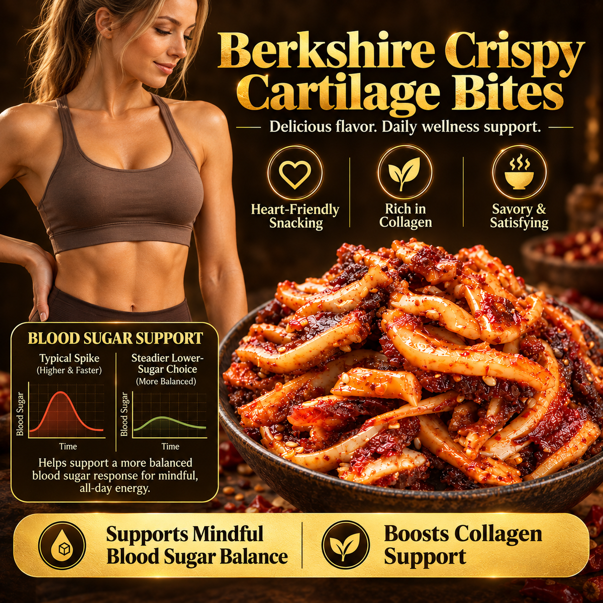 🐷 Berkshire Crispy Pork Cartilage Bites ✨ Protein-Packed • Natural Collagen • Irresistibly Crunchy