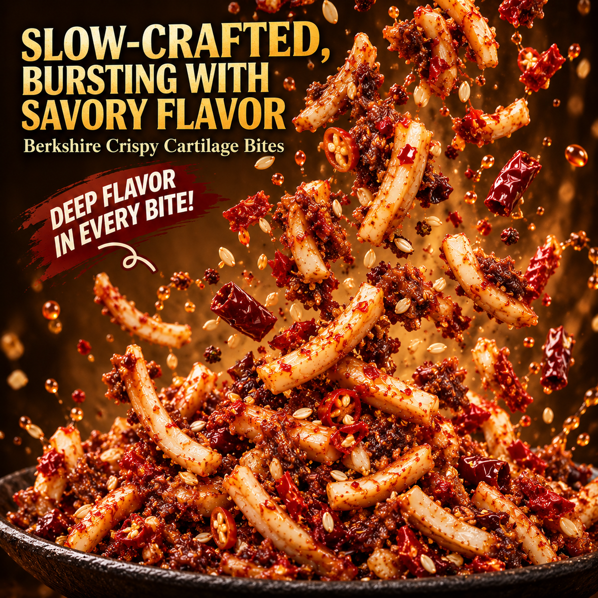 🐷 Berkshire Crispy Pork Cartilage Bites ✨ Protein-Packed • Natural Collagen • Irresistibly Crunchy