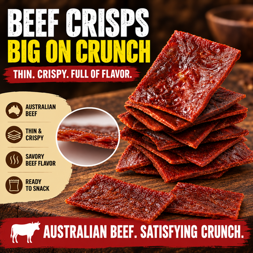 🥩100% Australian Grass-Fed Beef Crisps, Packed with Premium Protein-LMQ
