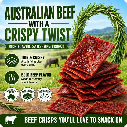 🥩100% Australian Grass-Fed Beef Crisps, Packed with Premium Protein-LMQ