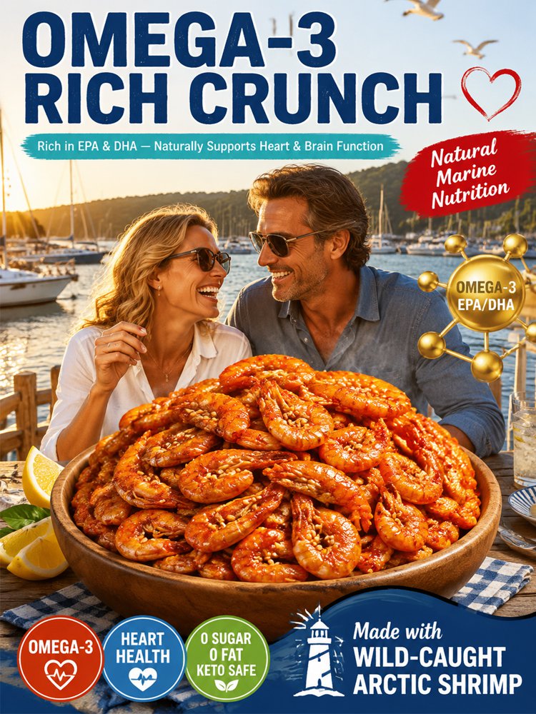 100% Wild-Caught Deep Sea Crispy Spicy Arctic Shrimp Whole Eat High Protein Guilt