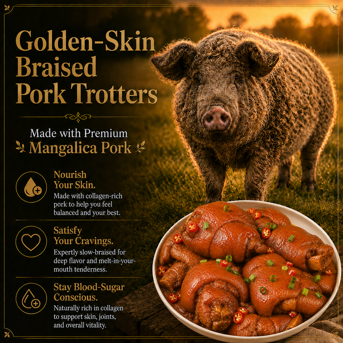 💪Control Cravings Without Giving Up Real Food ✨Premium Berkshire Caramelized Braised Pork Trotters 🐷