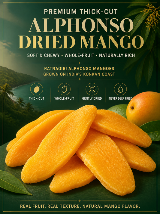 🥭Premium Ratnagiri Alphonso Dried Mango |🌿✨ Rich in Beta-Carotene, Polyphenols & Fibe