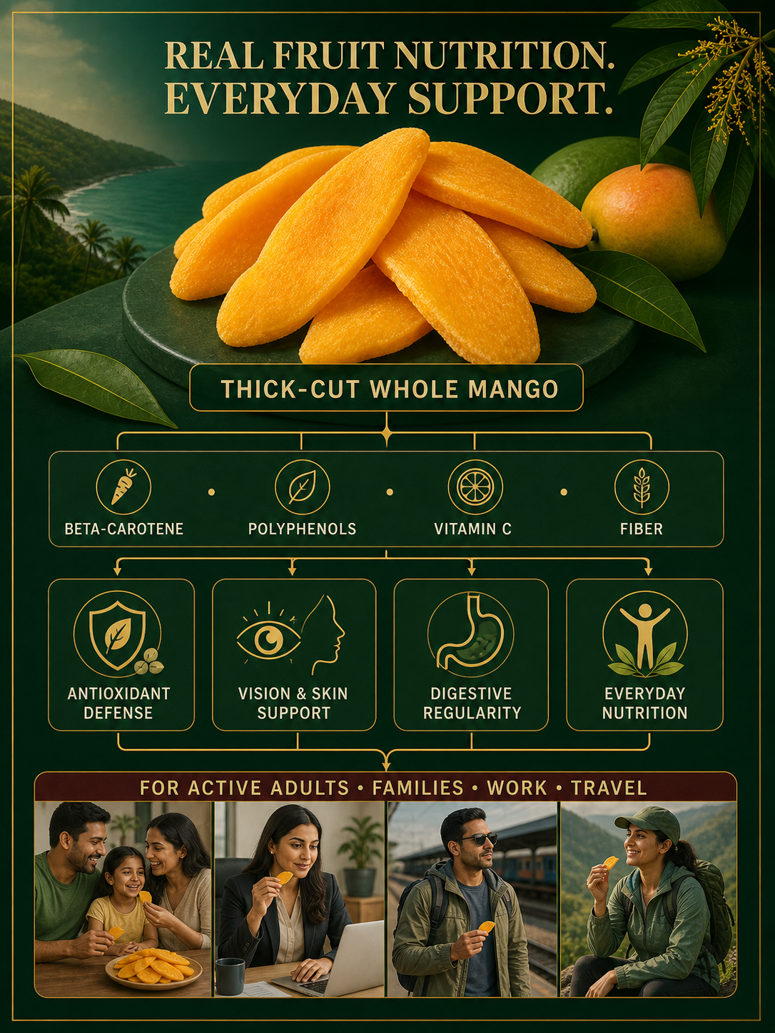 🥭Premium Ratnagiri Alphonso Dried Mango |🌿✨ Rich in Beta-Carotene, Polyphenols & Fibe