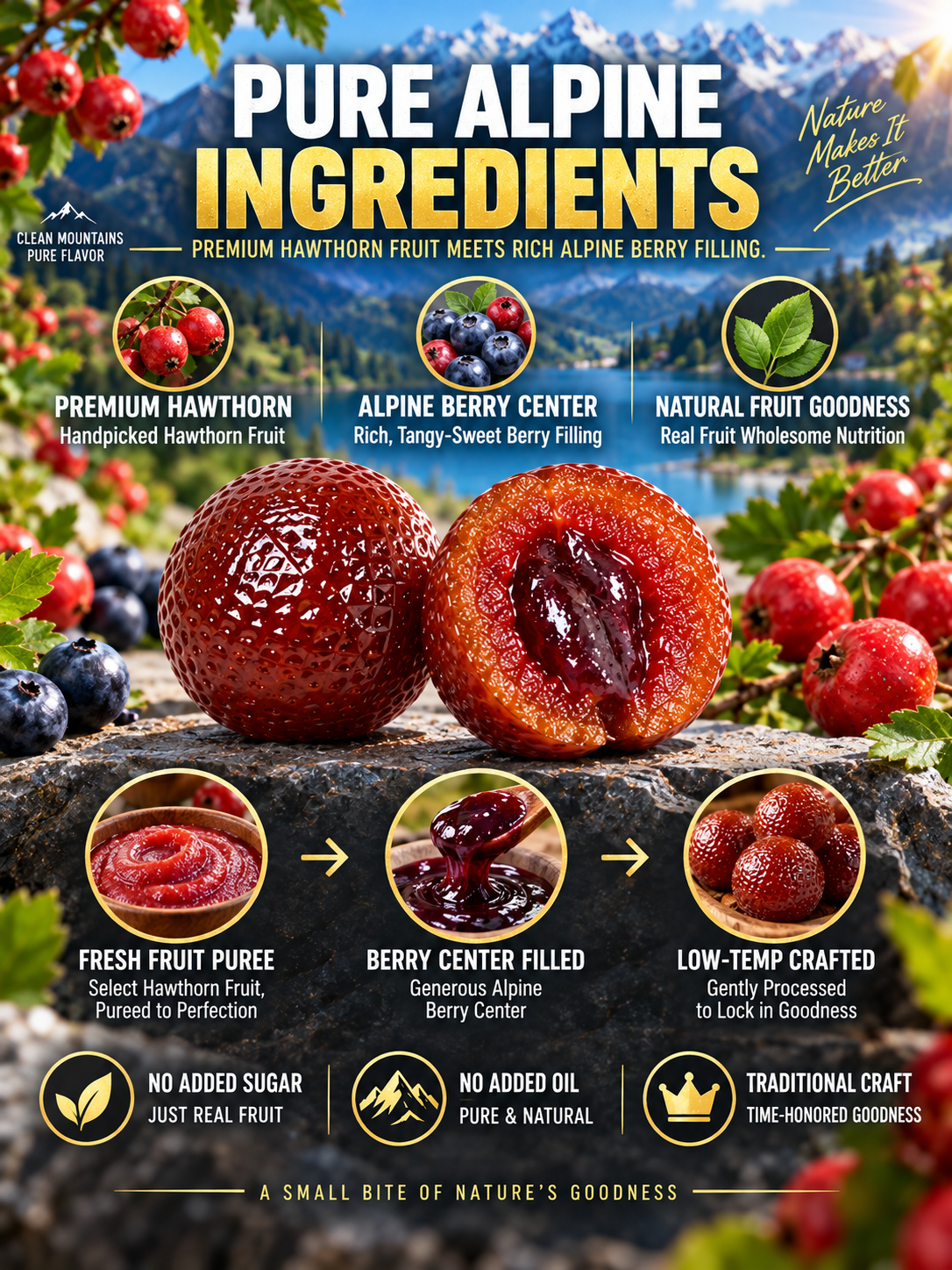 🏔️ Alps Burst Hawthorn Bites – ❤️ Supports Heart Health, 🌿 Healthy Digestion, ✨ Antioxidant Defense & ⚡ Daily Vitality