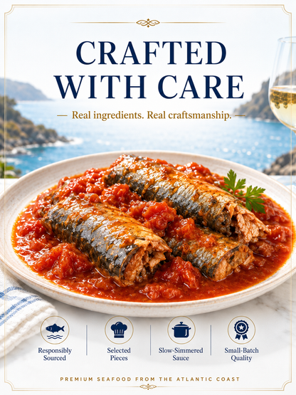 🌊 Premium Galician Rías Baixas Wild Sardines in Tomato Sauce 🐟 | High Protein 💪 | Omega-3 ❤️ | Vitamin B12 ⚡ | Selenium 🛡️