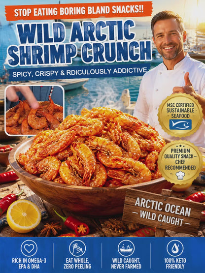 100% Wild-Caught Deep Sea Crispy Spicy Arctic Shrimp Whole Eat High Protein Guilt